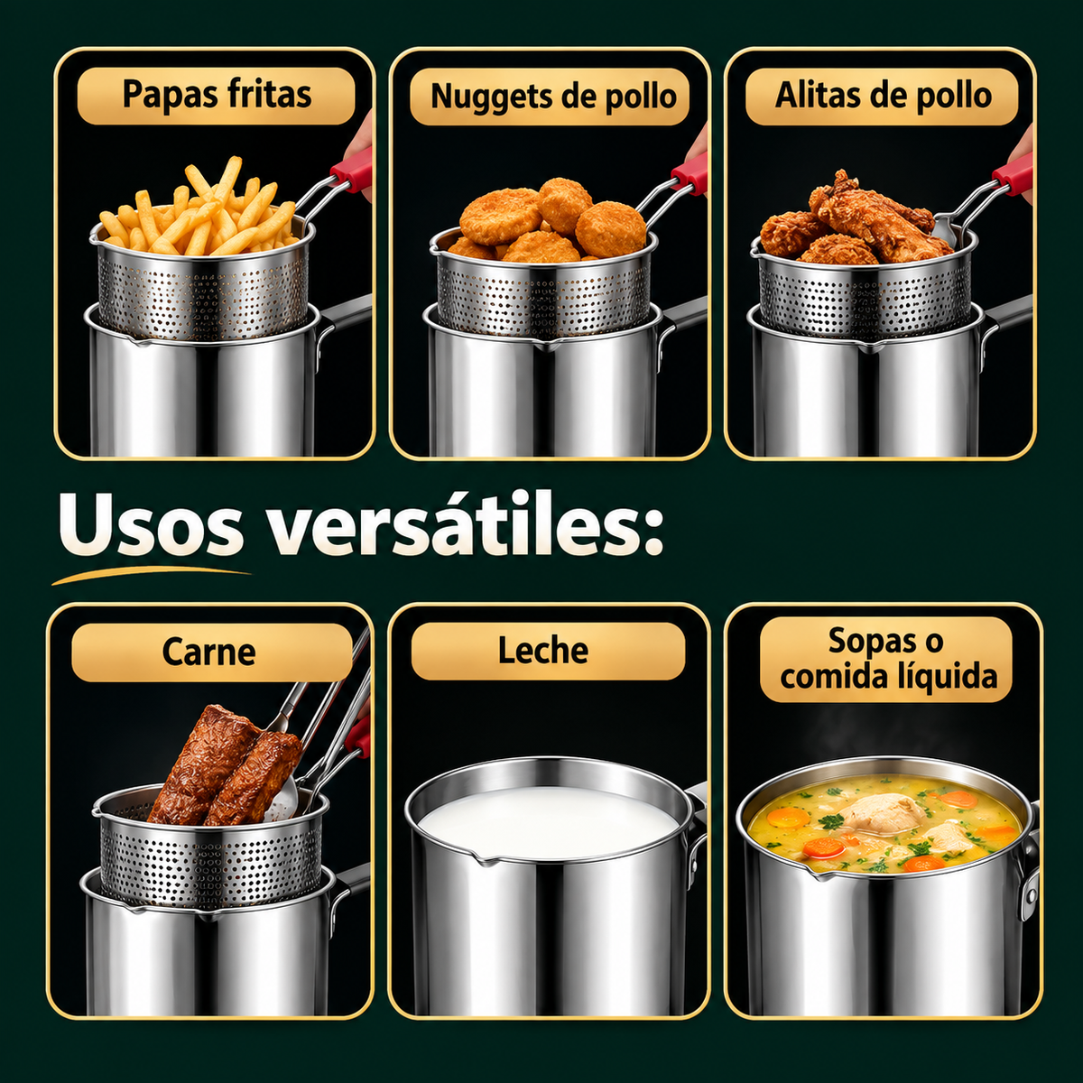 MiniFry™ | Mini Olla Freidora con Cesta Coladora