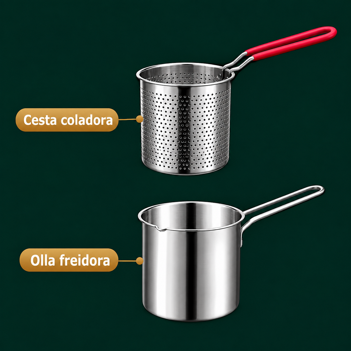 MiniFry™ | Mini Olla Freidora con Cesta Coladora